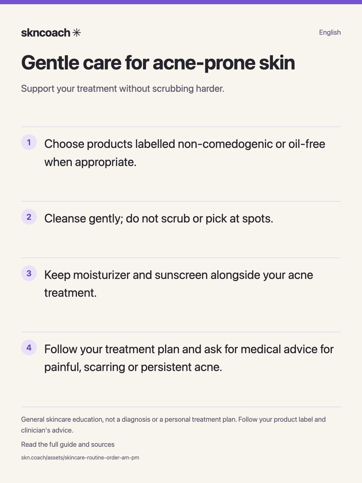 Gentle care for acne-prone skin: Support your treatment without scrubbing harder.