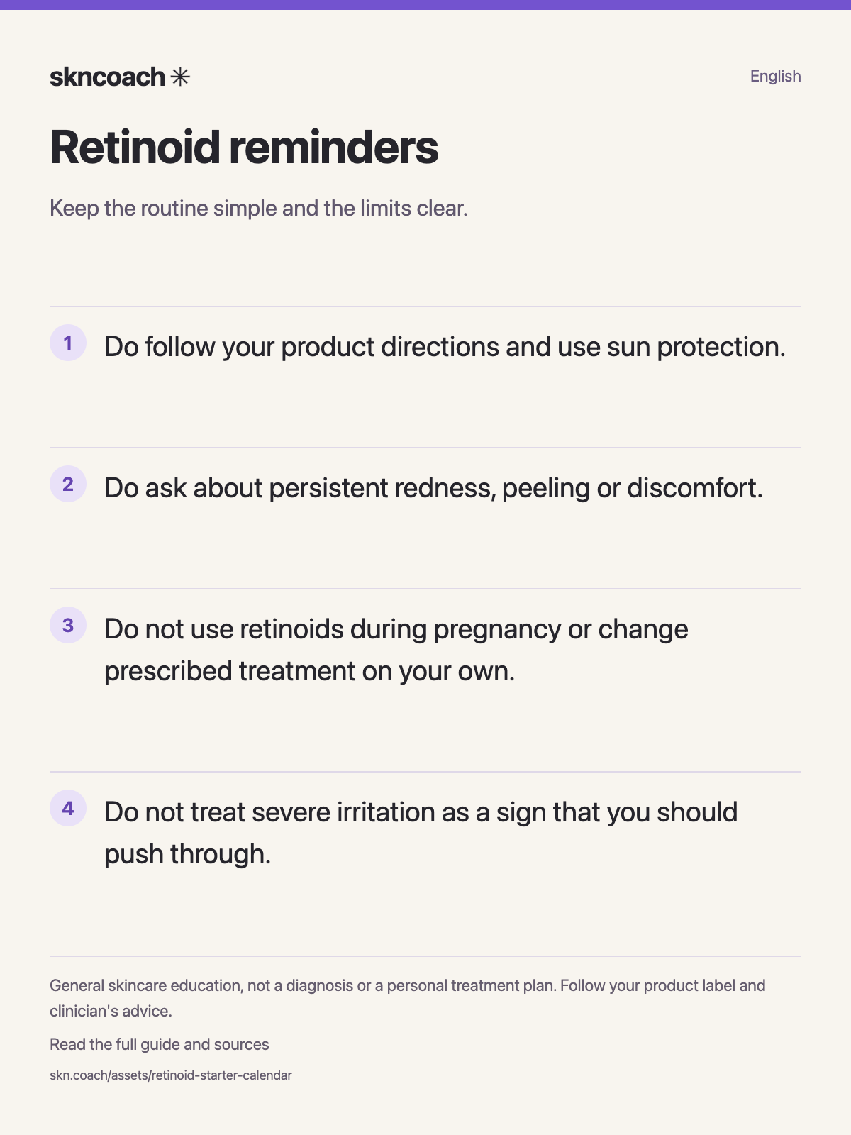 Retinoid reminders: Keep the routine simple and the limits clear.